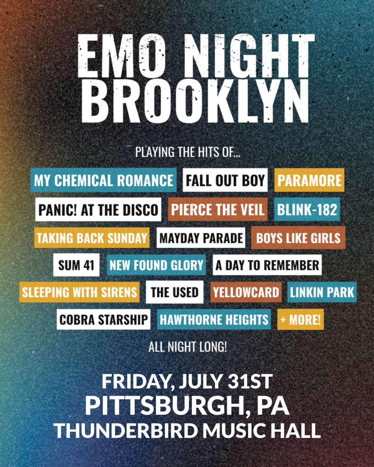 Sunday Inn emo エモ Emo Night Brooklyn | Thunderbird Music Hall | Lawrenceville's